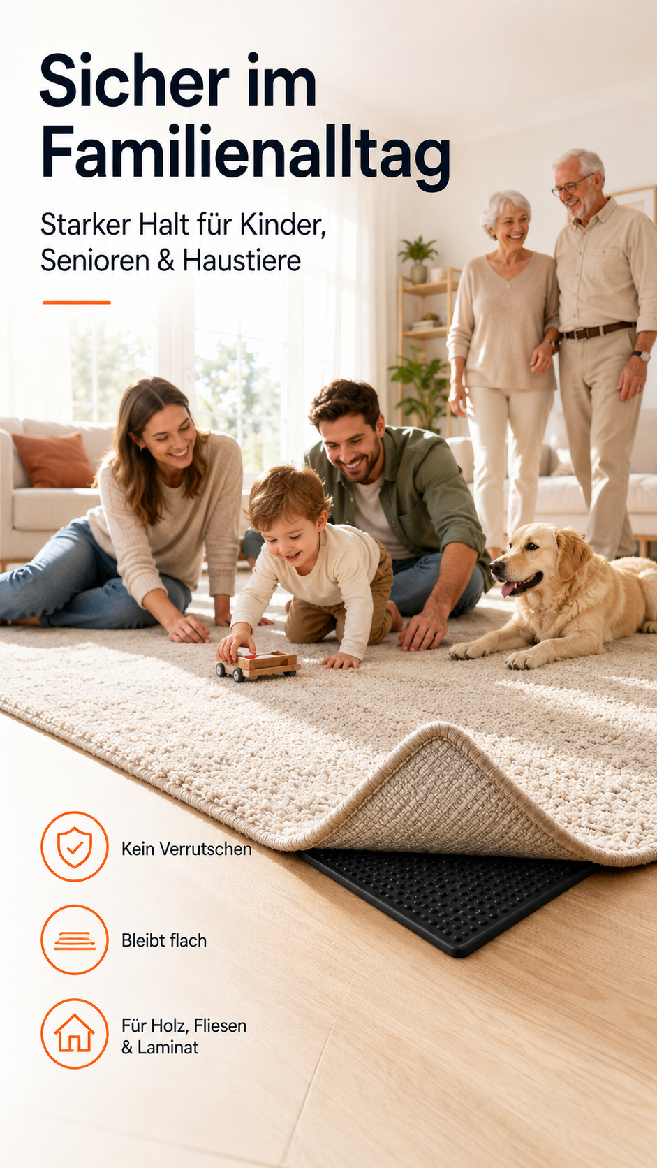 StayGrip
Dein Teppich bleibt, wo er hingehört